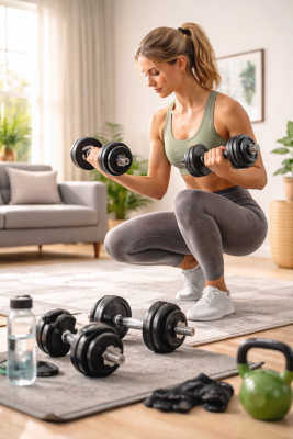 Mancuernas en casa: la guía definitiva para empezar (y progresar)